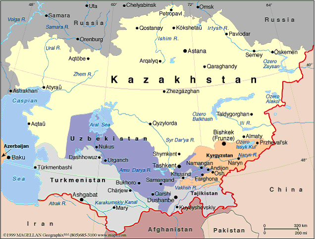 carte de l Asie centrale 3